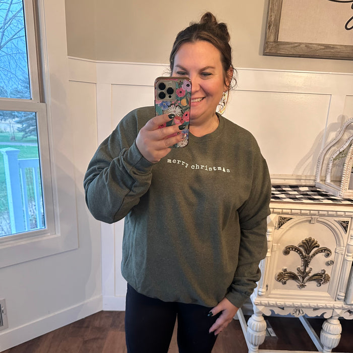 Merry Christmas Sweatshirt, Green