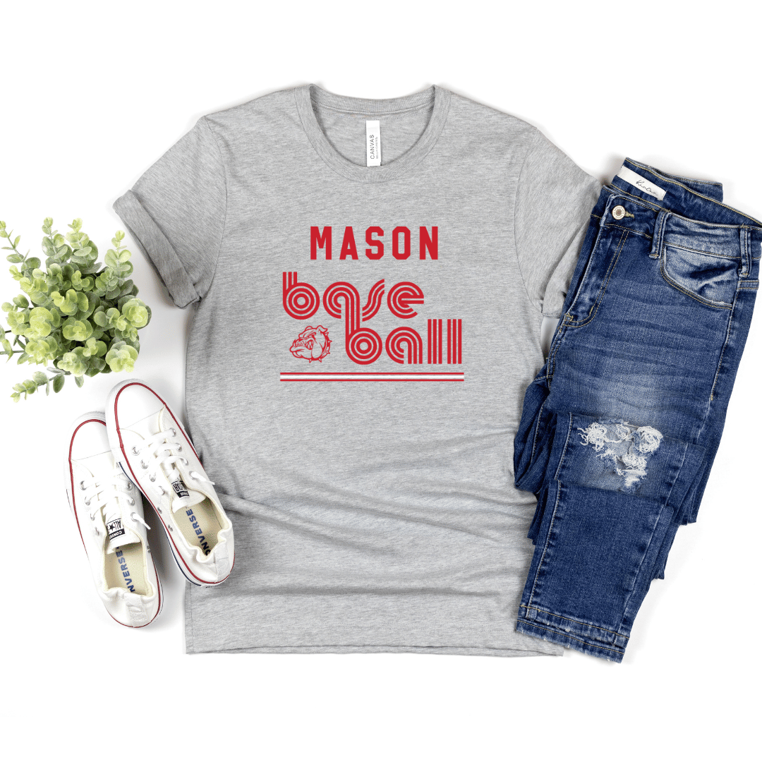 Retro Mason Bulldog Baseball Tee