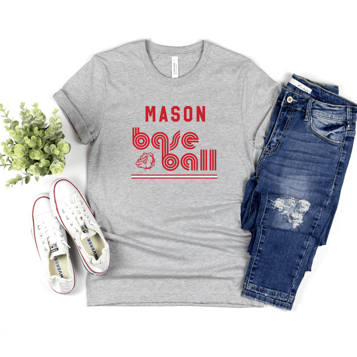 Retro Mason Bulldog Baseball Tee