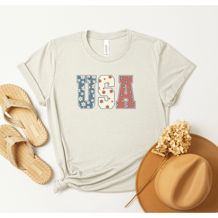 Retro Floral USA Tee, Youth