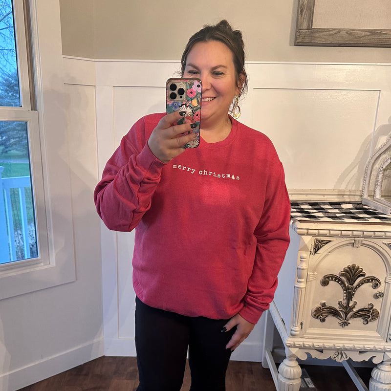 Merry Christmas Sweatshirt, Red