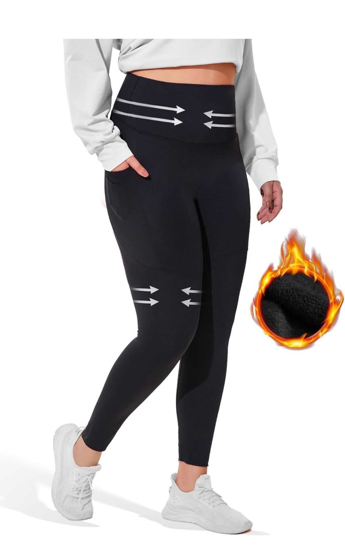 NWT wide band fleece leggings