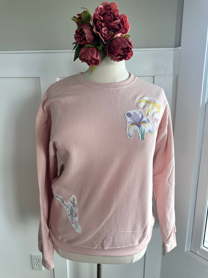 Floral Applique Crewneck Sweatshirt 2
