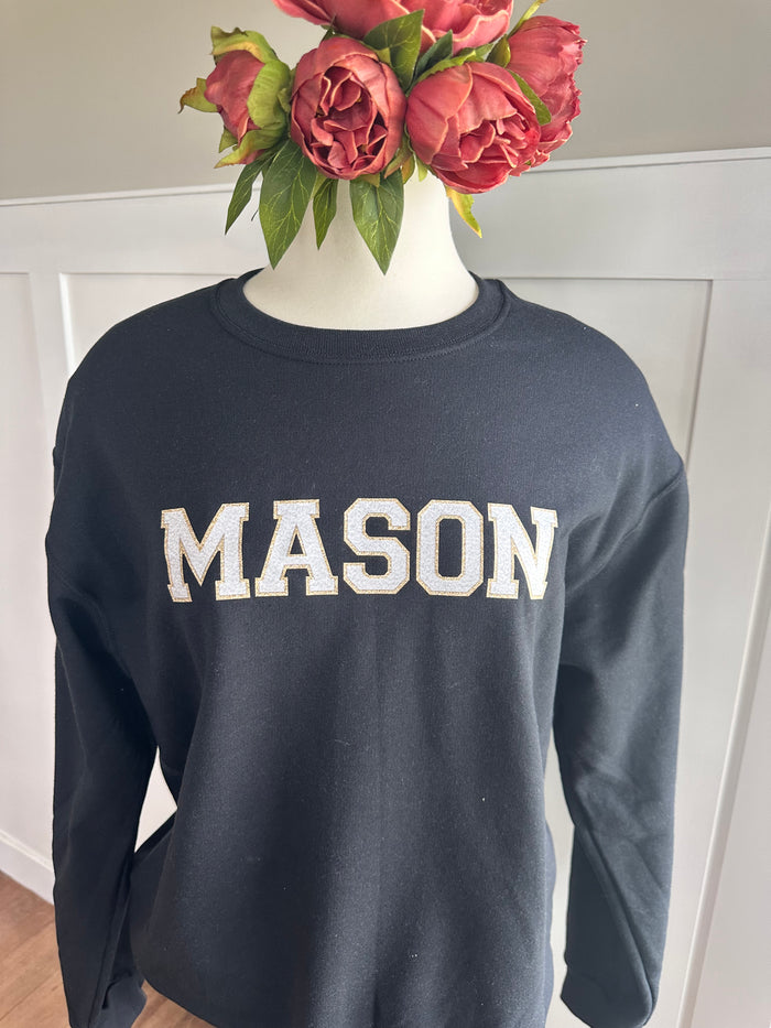 Mason White Faux Chenille Crewneck Sweatshirt